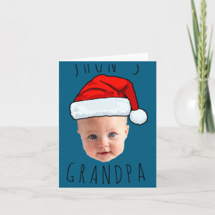 Babygezicht Kerstman Hoed Kerst Foto Kaart