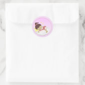 BabyGirl aankondiging/douche magneten Ronde Sticker (Tas)
