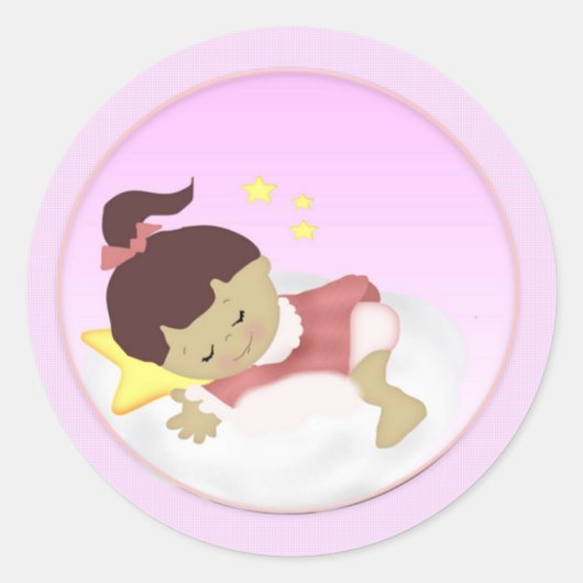 BabyGirl aankondiging/douche magneten Ronde Sticker (Voorkant)