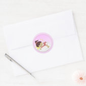 BabyGirl aankondiging/douche magneten Ronde Sticker (Envelop)
