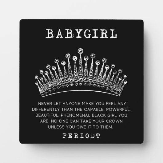 Babygirl - fenomenaal zwart meisje fotoplaat (Voorkant)