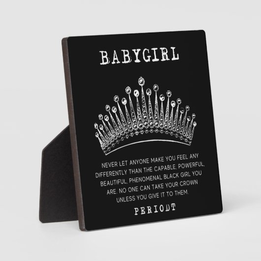 Babygirl - fenomenaal zwart meisje fotoplaat (Voorkant)