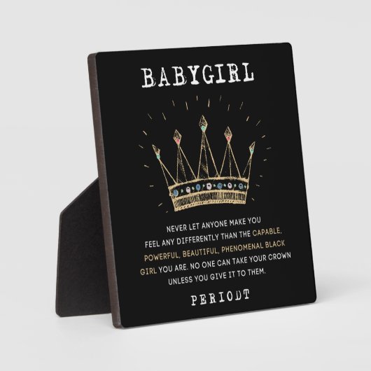 Babygirl - Niemand kan je kroon meenemen Fotoplaat (Voorkant)