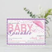 Babygirl Sprinkle Shower Uitnodiging (Staand voorkant)