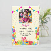 babygirl verjaardagskaart kaart (Staand voorkant)