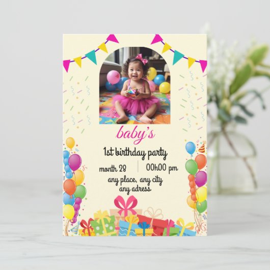 babygirl verjaardagskaart kaart (Staand voorkant)