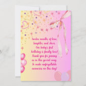 babygirl verjaardagskaart kaart (Achterkant)