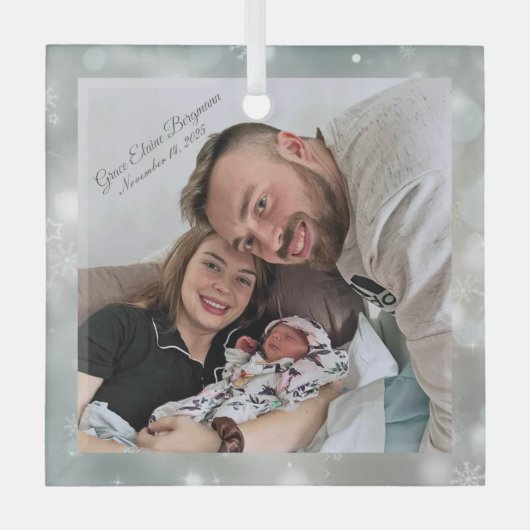 BabyGraceB Aankomst Glas Ornament (Voorkant)