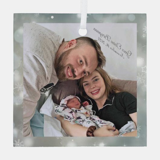 BabyGraceB Arrival Glass Ornament (Achterkant)