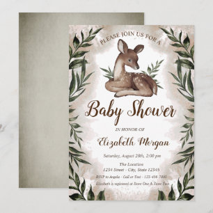Babyhertje verlaat het bos Baby Shower Kaart
