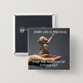 BabyinHand BUTTON, STOP FOCA Vierkante Button 5,1 Cm (Voorkant /achterkant)