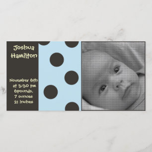 babyjongen aankondiging fotokaart
