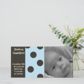 babyjongen aankondiging fotokaart (Staand voorkant)