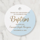 Babyjongen blauw modern baptisme bedankt bedankjes labels (Achterkant)