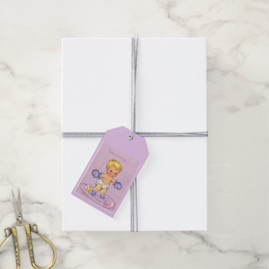  babyjongen cadeaulabel (Met Touw)