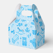 Babyjongen Dingen Patroon Blauw Bedankdoosjes (Achterkant)