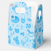 Babyjongen Dingen Patroon Blauw Bedankdoosjes (Geopend)