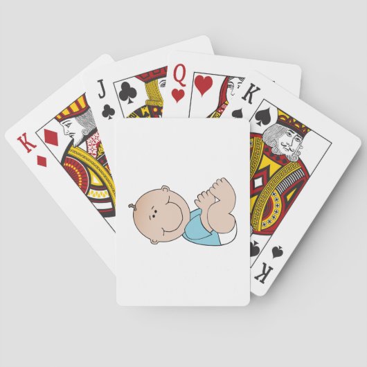 Babyjongen Liggend Pokerkaarten (Achterkant)