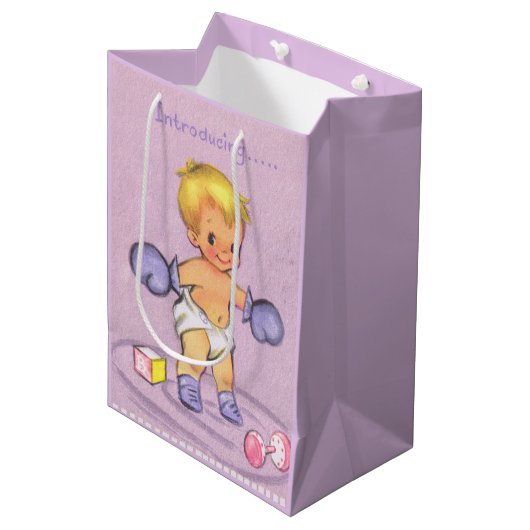  babyjongen medium cadeauzakje (Voorkant Gekanteld)