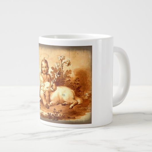 Babyjongen met kleine lammetje Mok (Voorkant rechts)