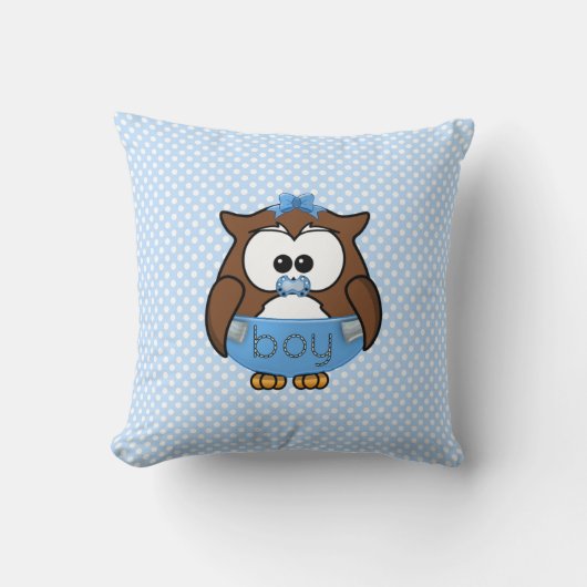 babyjongen uil kussen (Voorkant)