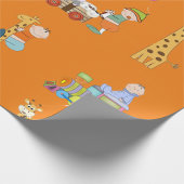 Babyjongens met Giraffe en wagen van de kleutertre Cadeaupapier