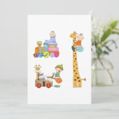 Babyjongens met Giraffe en wagen van de kleutertre Kaart (Staand voorkant)
