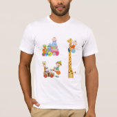 Babyjongens met Giraffe en wagen van de kleutertre T-shirt (Voorkant)