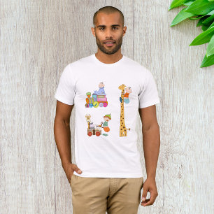 Babyjongens met Giraffe en wagen van de kleutertre T-shirt