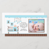 Babykamer Jongen FOTO Geboorteaankondiging Aankondiging (Voorkant / Achterkant)