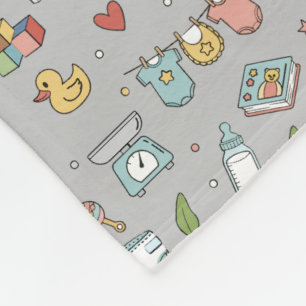 Babykamer Teddybeer Eend Naadloos Patroon Baby Fleece Deken