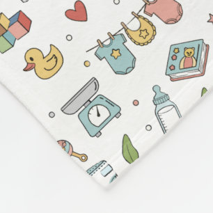 Babykamer Teddybeer Eend Naadloos Patroon Baby Fleece Deken