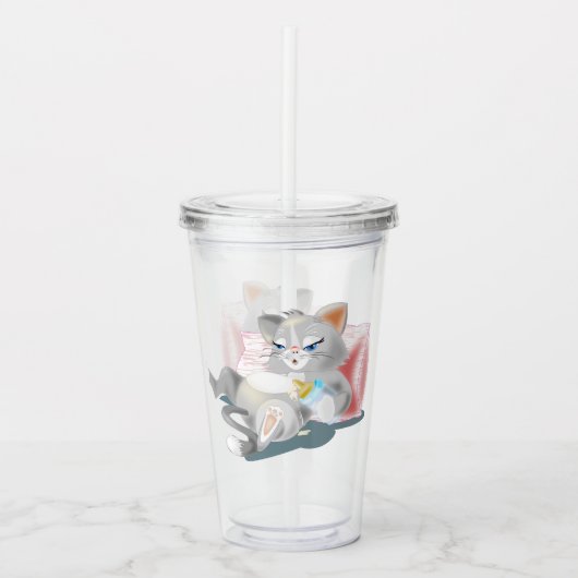 Babykat Acryl Tumbler Drinkbeker (Voorkant)
