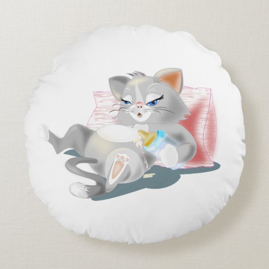 Babykat Ronde Kussen (Voorkant)