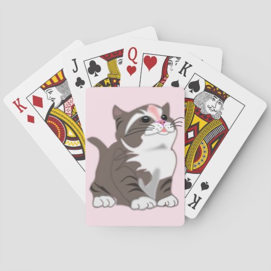 Babykat Speelkaarten Roze - Aanpasbaar (Achterkant)