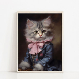 Babykat Vintage Portret, Victoriaans Dierenportret Poster