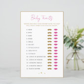 Babykenmerken Shower Game Advieskaarten (Staand voorkant)