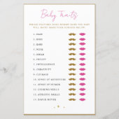 Babykenmerken Shower Game Advieskaarten (Voorkant)