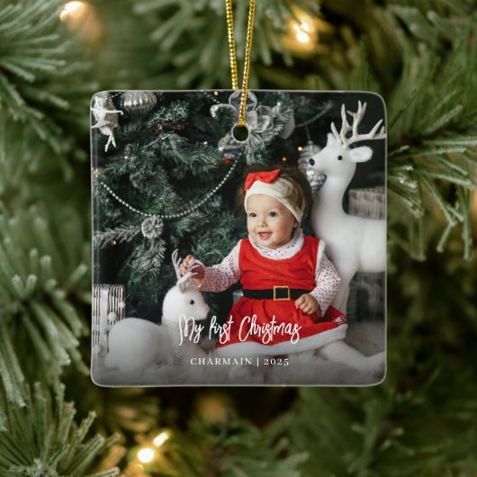 Babykerstmis Keramisch Ornament (Boom)