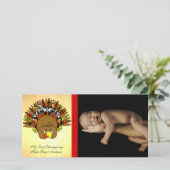 babykeycolorsdamaskkringen feestdagenkaart (Staand voorkant)