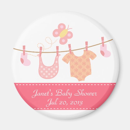 Babykleding aan de waslijn met vlinder magneet (Voorkant)