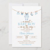 Babykleding Baby shower Invitation - Blauw Kaart (Voorkant)