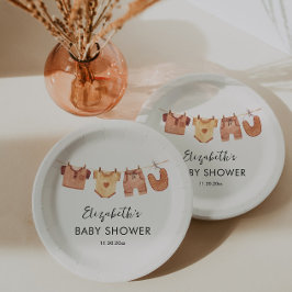 Babykleding Baby shower Papieren Bordje