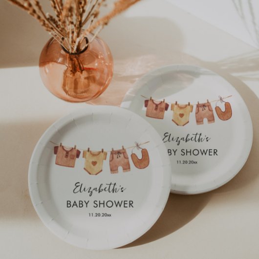 Babykleding Baby shower Papieren Bordje