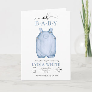 Babykleding Baby shower Uitnodigen, Jongen baby sh