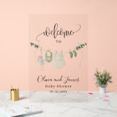 Babykleding Baby shower Uitnodiging, minimalistisc Acryl Bord (Huwelijk)