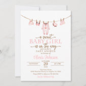 Babykleding Baby shower Uitnodiging - Roze (Voorkant)