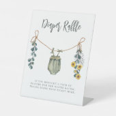 Babykleding & Bloemen Baby shower Luier Raffle Reclamebord Met Voetstuk (Voorkant)