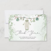 Babykleding Bogo Sage Green Baby shower Bedankt Kaart (Voorkant)