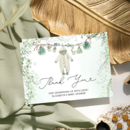 Babykleding Bogo Sage Green Baby shower Bedankt Kaart